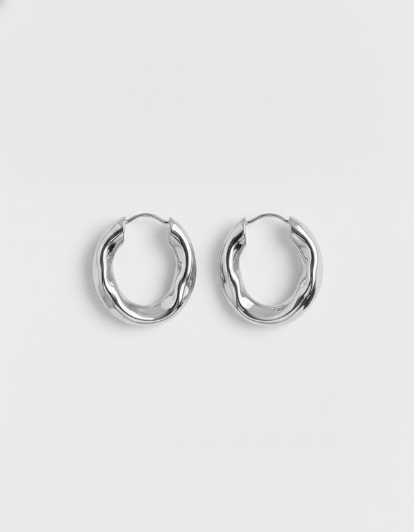 ahrensandco Bosselé hoop earrings - stainless steel earrings unisex