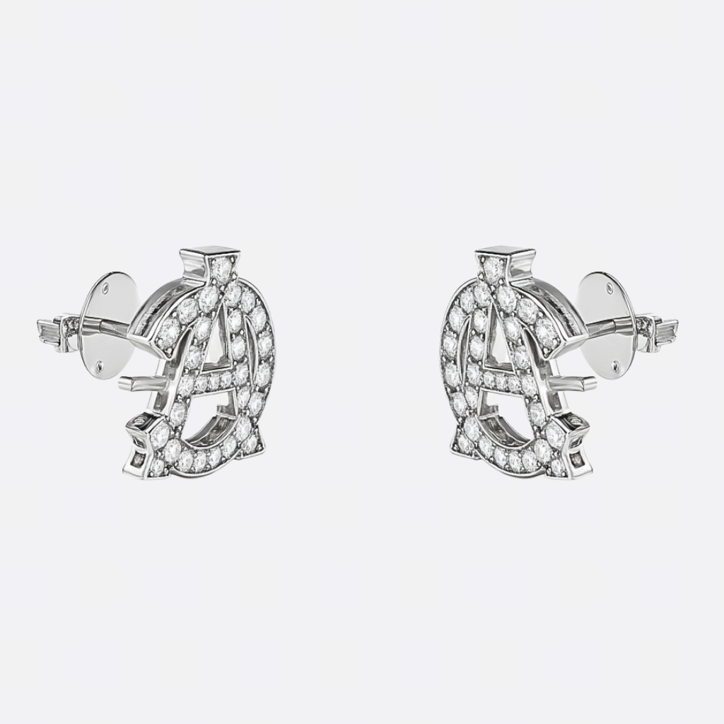 A&C Monogram Pavé Studs