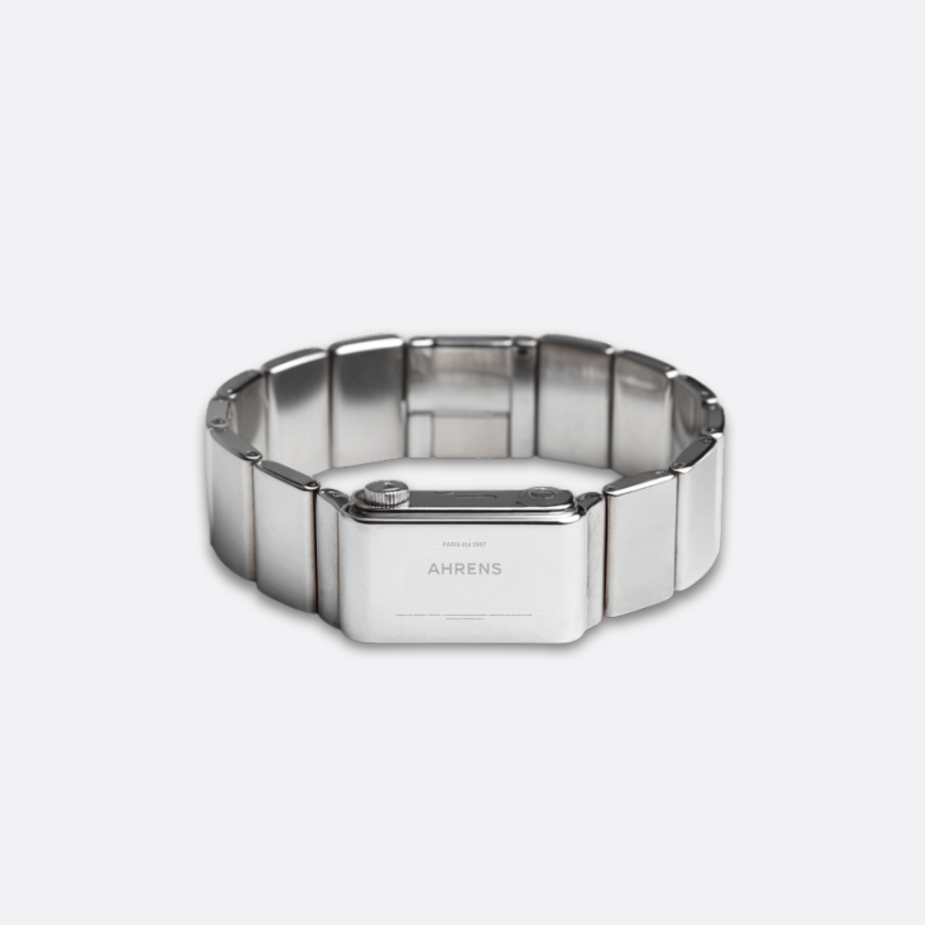 Monobloc Edelstahl‑Gliederarmband – minimalistische Designerarmband aus poliertem Edelstahl von Ahrens & Co