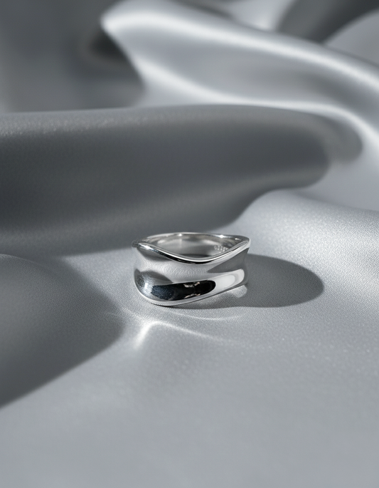 ahrensandco Arché Ring aus Edelstahl mit rhodinierter, polierter Oberfläche – minimalistischer Unisex Schmuck aus Paris
