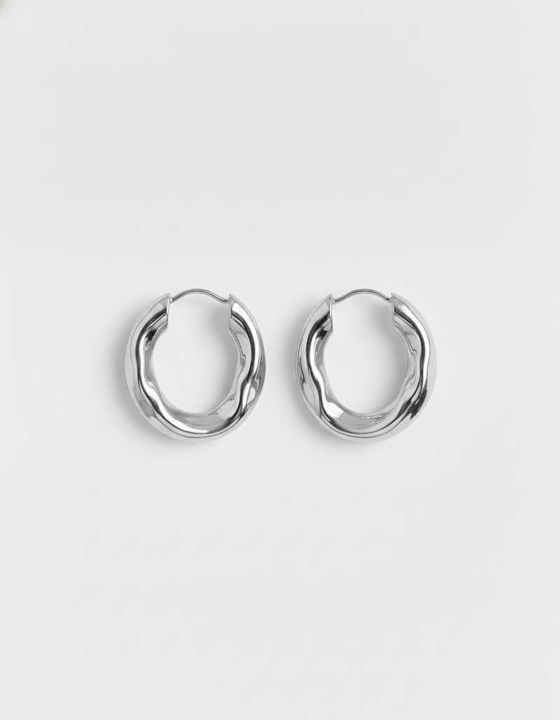 ahrensandco Bosselé Creolen – Edelstahl Ohrringe Unisex