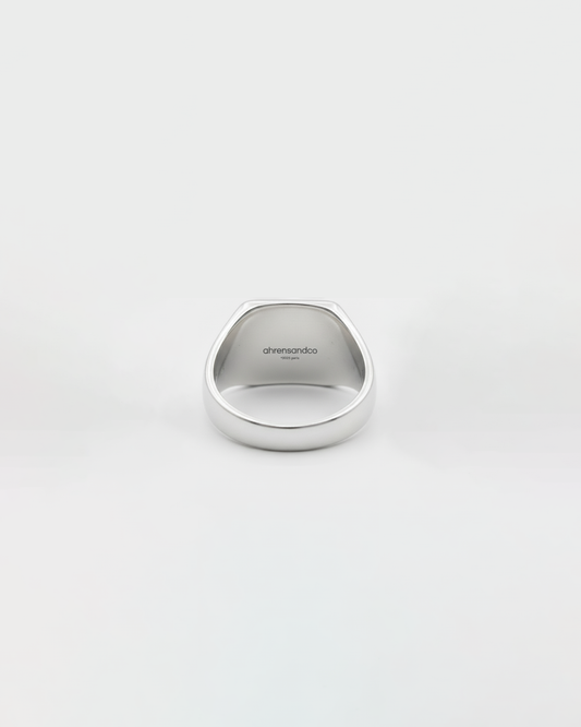 ahrensandco Classic Signet Ring aus Edelstahl mit gebürsteter Oberfläche – moderner Unisex Siegelring aus Paris
