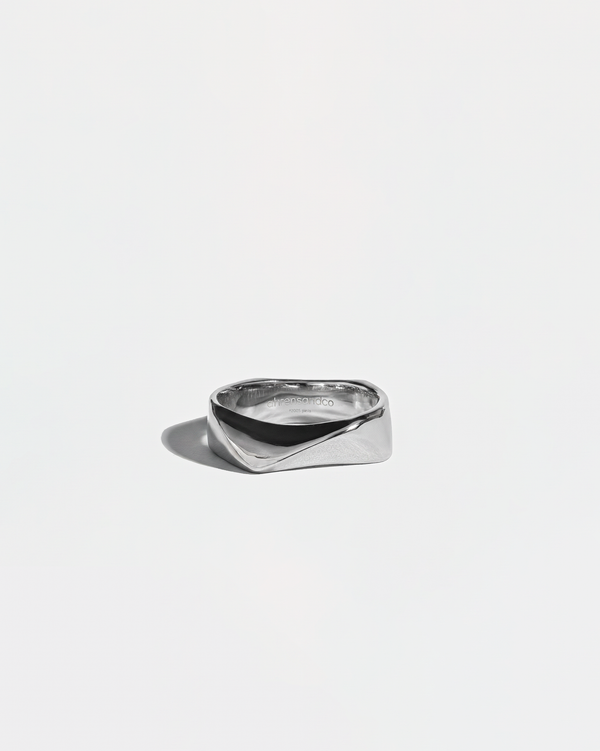 ahrensandco Contour Ring aus Edelstahl mit geschwungener, polierter Form – minimalistischer Unisex Schmuck aus Paris
