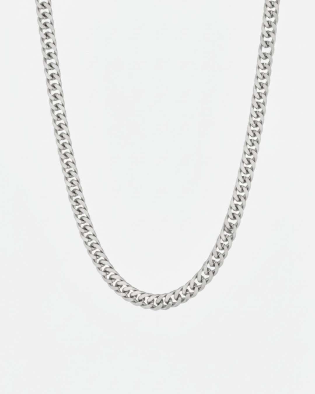 ahrensandco Cuban Chain 3 mm aus Edelstahl – polierte Panzerkette mit 50 cm Länge, minimalistisches Unisex-Design, designed in Paris
