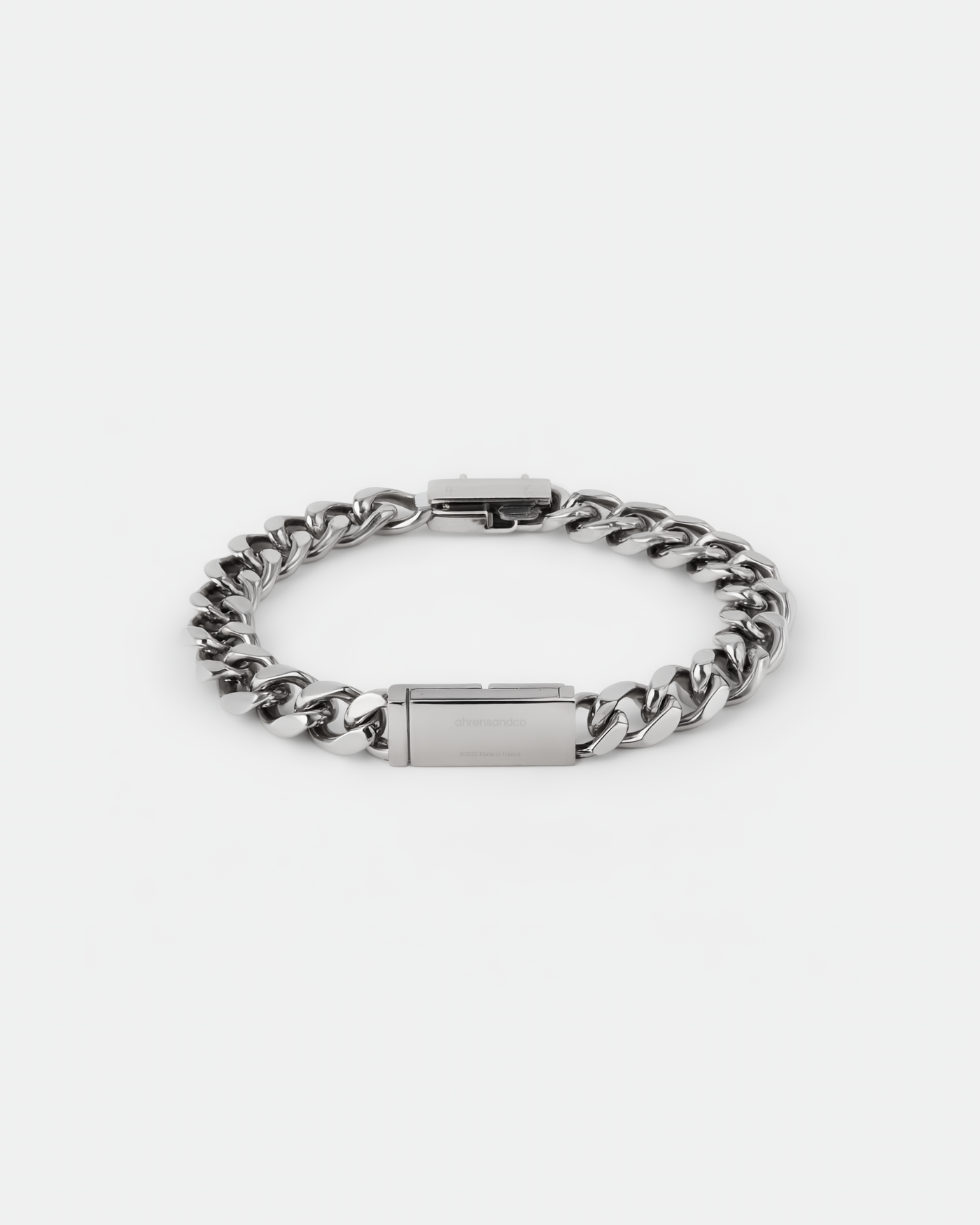 ahrensandco Metropolitan Cuban Bracelet aus Edelstahl – Unisex Armband Frontansicht