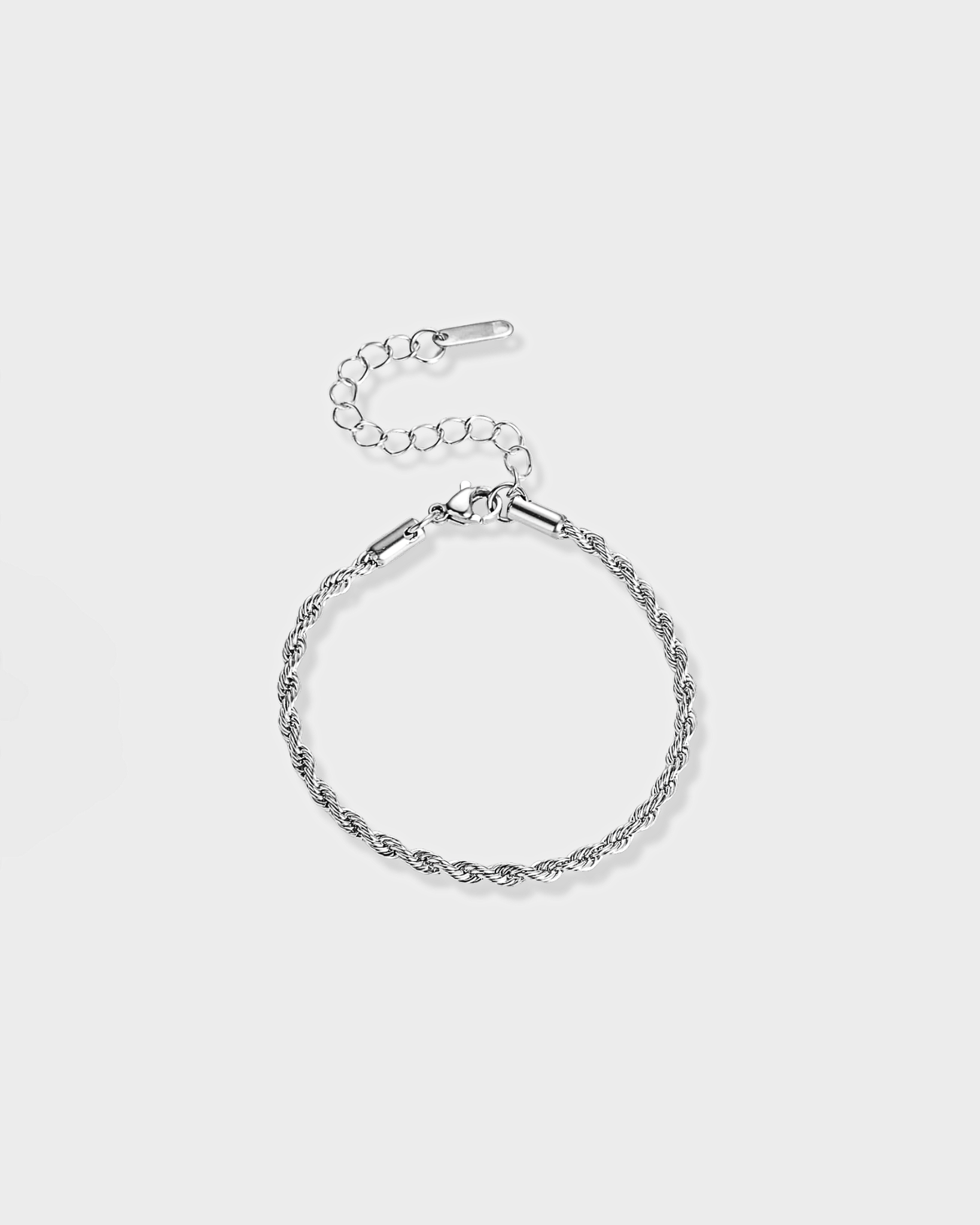 ahrensandco Rope Bracelet aus Edelstahl – geflochtenes Armband mit polierter Oberfläche und verstellbarer Länge, minimalistisches Design aus Paris
