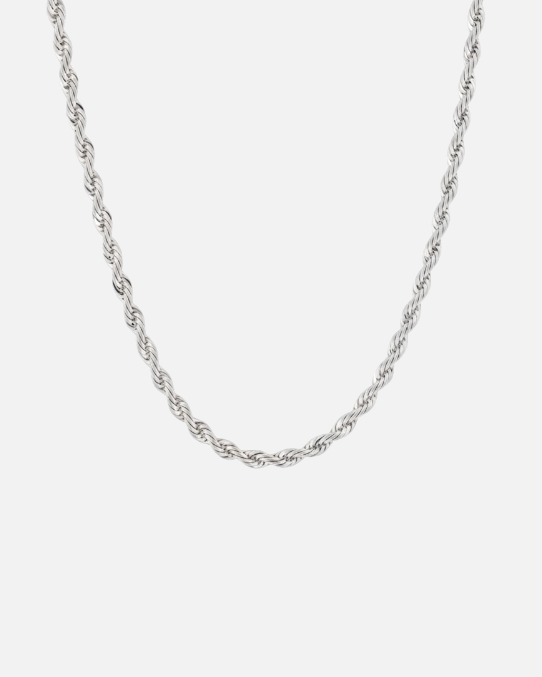 ahrensandco Rope Chain 3 mm aus Edelstahl – feine Kordelkette mit polierter Oberfläche und verstellbarer Länge, designed in Paris
