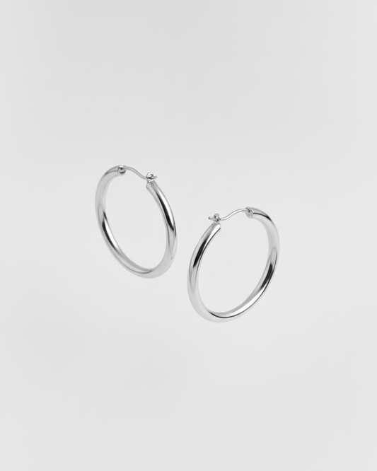 ahrensandco Vagence Hoop Earrings aus Edelstahl mit Hochglanzfinish – hypoallergene, minimalistische Unisex-Creolen aus Paris
