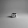 Ahrens & Co Carré Duo Ring close-up – dual square silver structure with reflective polished surface